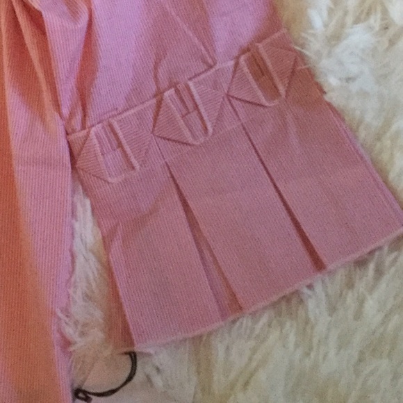 Ivanka Trump - Pink Striped Split Neck Blouse - Picture 4 of 8